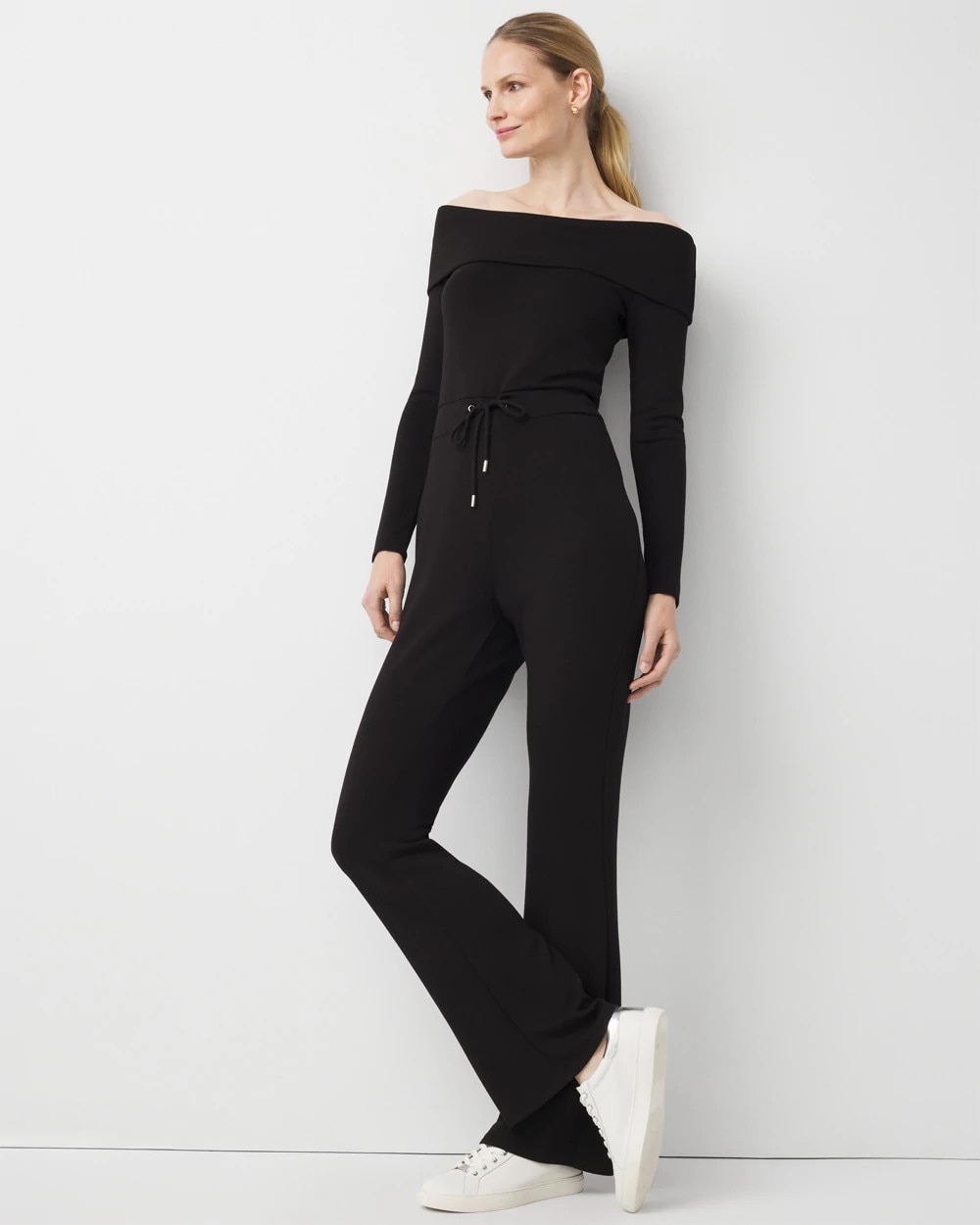 Off-The-Shoulder Fold-Over Jumpsuit | White House Black Market